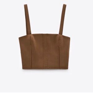Zara Brown Bustier Style Top